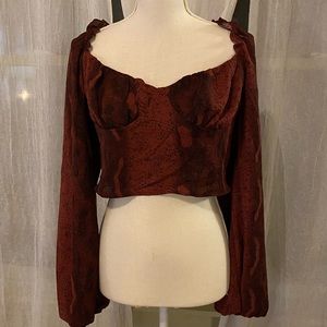 Maroon Snakeskin Top